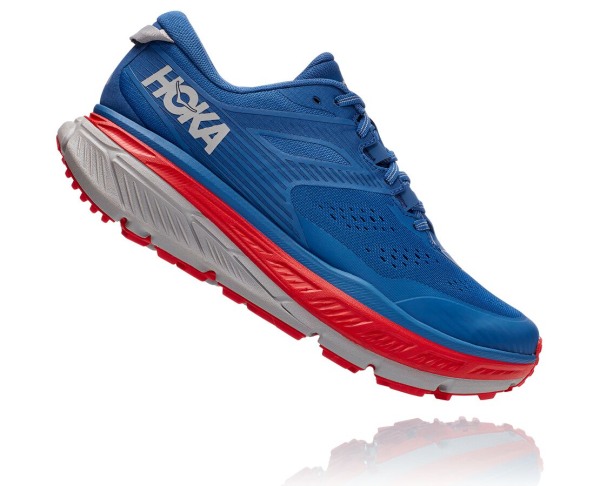 Hoka One One Stinson Atr 6 Mens UK - Dark Blue / Red Trail Running Shoes - CYNGP9501